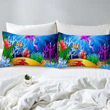 Load image into Gallery viewer, Kids Ocean Bedding Set Child Boys Girls Cartoon Animal Marine Life Comforter Cover Fish Jellyfish Coral Duvet Cover Underwater World Quilt Cover,Room Decor 2/3Pcs Bedding