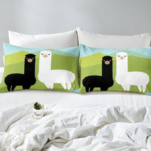 Load image into Gallery viewer, Kids Llama Bedding Set Cartoon Alpaca Print Duvet Cover Boys Girls Cute Animal Pattern Comforter Cover Soft Lightweight Bedspread Cover,Room Decor 2/3Pcs Bedding