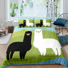 Load image into Gallery viewer, Kids Llama Bedding Set Cartoon Alpaca Print Duvet Cover Boys Girls Cute Animal Pattern Comforter Cover Soft Lightweight Bedspread Cover,Room Decor 2/3Pcs Bedding