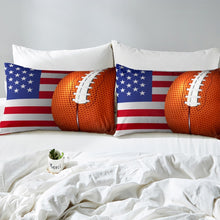 Load image into Gallery viewer, Rugby Duvet Cover Set Kids Boys Football American Flag Print Comforter Cover Teens Sports Theme Bedding Set Football Match Quilt Cover,Room Decor 2/3Pcs Bedding