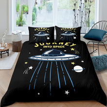 Load image into Gallery viewer, Outer Space Comforter Cover Set for Kids Boys Teens Ufo Alien Galaxy Duvet Cover Universe Planet Bedding Set Space Adventure Quilt Cover,Room Decor 2/3Pcs Bedding