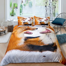 Load image into Gallery viewer, Fox Duvet Cover Set for Kids Boys Adults 3D Fox Print Comforter Cover Wild Animal Pattern Bedding Set Wildlife Quilt Cover,Room Decor 2/3Pcs Bedding