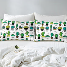 Load image into Gallery viewer, Cactus Bedding Set for Kids Boys Girls Boho Succulents Comforter Cover Cartoon Cactus Print Duvet Cover Botanical Tropical Plants Quilt Cover,Room Decor 2/3Pcs Bedding