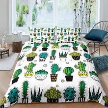 Load image into Gallery viewer, Cactus Bedding Set for Kids Boys Girls Boho Succulents Comforter Cover Cartoon Cactus Print Duvet Cover Botanical Tropical Plants Quilt Cover,Room Decor 2/3Pcs Bedding