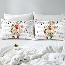 Load image into Gallery viewer, Melody Music Duvet Cover Set Kids Boys Girls Note Classic Music Theme Comforter Cover Blues Jazz Symphony Bedding Set Luxury Music Quilt Cover,Room Decor 2/3Pcs Bedding