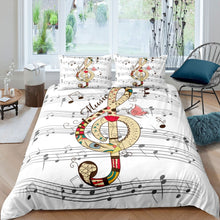 Load image into Gallery viewer, Melody Music Duvet Cover Set Kids Boys Girls Note Classic Music Theme Comforter Cover Blues Jazz Symphony Bedding Set Luxury Music Quilt Cover,Room Decor 2/3Pcs Bedding