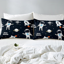 Load image into Gallery viewer, Galaxy Outer Space Bedding Set Kids Boys Girls Cartoon Astronaut Rocket Print Comforter Cover Universe Planets Duvet Cover Luxury Quilt Cover,Room Decor 2/3Pcs Bedding