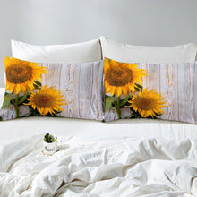 Load image into Gallery viewer, Sunflower Duvet Cover Set for Kids Woman Adults Botanical Wooden Scenes Bedding Set 3D Floral Print Comforter Cover Blossom Flowers Bedspread Cover,Room Decor 2/3Pcs Bedding