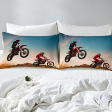 Load image into Gallery viewer, RezsoyeN 3D Dirt Bike Duvet Cover Set Kids Boys Teens Extreme Sport Theme Bedding Set Motocross Rider Comforter Cover Motorcycle Printed Duvet Cover,Room Decor 2/3Pcs