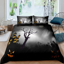 Load image into Gallery viewer, Halloween Theme Duvet Cover Set Kids Boys Teens Pumpkin Lantern Castle Night Bedding Set Horrible Cemetery Comforter Cover Luxury Quilt Cover,Room Decor 2/3Pcs Bedding