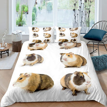 Load image into Gallery viewer, Guinea Pig Bedding Set for Kids Boys Teens Cute Animal Pattern Comforter Cover 3D Mouse Print Duvet Cover Luxury Soft Quilt Cover,Room Decor 2/3Pcs Bedding