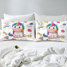 Load image into Gallery viewer, Kids Cartoon Unicorn Bedding Set Child Boys Girls Rainbow Unicorn Comforter Cover Cute Animal Pattern Duvet Cover Soft Children Quilt Cover,Room Decor 2/3Pcs Bedding