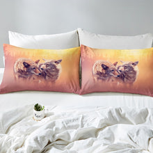 Load image into Gallery viewer, Wolf Couple Duvet Cover Set Wild Safari Print Bedding Set for Kids Boys Teens 3D Wolf Comforter Cover Cool Wildlife Style Bedspread Cover,Room Decor 2/3Pcs Bedding