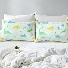 Load image into Gallery viewer, Kids Cartoon Dinosaur Duvet Cover Set Child Boys Girls 3D Dinosaur Print Comforter Cover Cute Animal Pattern Bedding Set Wildlife Quilt Cover,Room Decor 2/3Pcs Bedding
