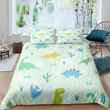 Load image into Gallery viewer, Kids Cartoon Dinosaur Duvet Cover Set Child Boys Girls 3D Dinosaur Print Comforter Cover Cute Animal Pattern Bedding Set Wildlife Quilt Cover,Room Decor 2/3Pcs Bedding