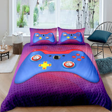 Load image into Gallery viewer, Gamer Duvet Cover Set Video Game Gamepad Bedding Set for Kids Boys Teens Console Games Comforter Cover Psychedelic Game Controller Bedspread,Room Decor 2/3Pcs Bedding