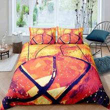 Load image into Gallery viewer, 3D Sports Basketball Bedding Set for Boys Teens Oil Painting Basketball Court Duvet Cover Kids Ball Pattern Comforter Cover Luxury Quilt Cover,Room Decor 2/3Pcs Bedding
