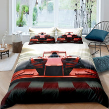 Load image into Gallery viewer, Racing Car Comforter Cover Set Kids Boys Teens Red formula Car Bedding Set Speed Extreme Sport Duvet Cover Automobile Style Bedspread Cover,Room Decor 2/3Pcs Bedding
