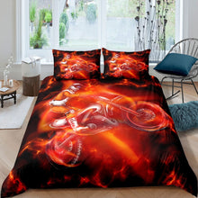 Load image into Gallery viewer, Motocross Racer Printed Bedding Set Kids Boys Girls Extreme Sports Theme Duvet Cover 3D Dirt Bike Comforter Cover Motorcycle Print Bedspread Cover,Room Decor 2/3Pcs Bedding