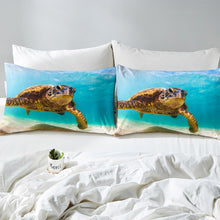 Load image into Gallery viewer, Sea Turtle Duvet Cover Set Kids Boys Teens 3D Tortoise Print Comforter Cover Marine Ocean Theme Bedding Set Underwater Sealife Quilt Cover,Room Decor 2/3Pcs Bedding