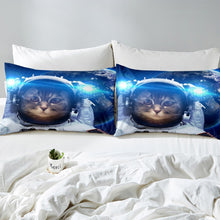 Load image into Gallery viewer, Astronaut Comforter Cover Set for Kids Boys Girls 3D Cat Print Bedding Set Galaxy Outer Space Duvet Cover Animal Pattern Bedspread Cover,Room Decor 2/3Pcs Bedding
