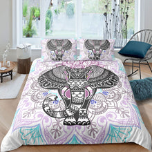 Load image into Gallery viewer, Boho Elephant Duvet Cover Set for Kids Woman Adults Hippie Mandala Print Bedding Set Bohemian Style Comforter Cover Indian Exotic Quilt Cover,Room Decor 2/3Pcs Bedding