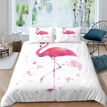 Load image into Gallery viewer, 3D Flamingo Comforter Cover Set Kids Boys Girls Tropical Animal Pattern Bedding Set Pink Flamingo Duvet Cover Luxury Microfiber Bedspread Cover,Room Decor 2/3Pcs Bedding
