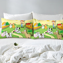 Load image into Gallery viewer, Kids Farmhouse Duvet Cover Set for Children Boys Girls Cartoon Animal Pattern Comforter Cover Cute Cow Dog Horse Print Bedding Set,Room Decor 2/3Pcs Bedding