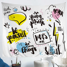 Load image into Gallery viewer, Teens Graffiti Design Wall Blanket Hip Hop Style Tapestry Youth Graffiti Pattern Wall Hanging for Boys Girls Kids Room Decor Modern Street Culture Wall Art Bedding Throw Blanket