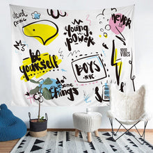 Load image into Gallery viewer, Teens Graffiti Design Wall Blanket Hip Hop Style Tapestry Youth Graffiti Pattern Wall Hanging for Boys Girls Kids Room Decor Modern Street Culture Wall Art Bedding Throw Blanket