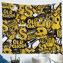 Load image into Gallery viewer, Hippie Graffiti Tapestry Boys Teens Skull Print Bedding Throw Blanket Youth Hip Hop Street Culture Tapestries Wall Hanging Graffiti Pattern Wall Blanket,Bedding Collection