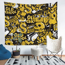 Load image into Gallery viewer, Hippie Graffiti Tapestry Boys Teens Skull Print Bedding Throw Blanket Youth Hip Hop Street Culture Tapestries Wall Hanging Graffiti Pattern Wall Blanket,Bedding Collection