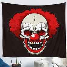 Load image into Gallery viewer, Horror Clown Wall Blanket Skull Pattern Tapestry Halloween Themed Wall Hanging for Boys Adults Children Bedroom Decor Scary Clown Pattern Wall Art Bedding Throw Blanket