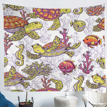 Load image into Gallery viewer, Sea Turtle Wall Hanging Kids Reptile Printed Tapestry for Boys Girls Children Ocean Marine Themed Wall Blanket Stain Resistant Underwater Animal Room Decor Sofa Cover