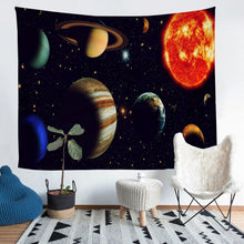 Load image into Gallery viewer, Galaxy Wall Blanket Universe Planet Printed Tapestry For Kids Boys Girls Children Colorful Outer Space Themed Wall Hanging Milky Way Decor Wall Art Black