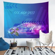 Load image into Gallery viewer, Race Sports Car Wall Blanket Boys Extreme Sports Theme Tapestry for Kids Teens Men Cool Geometric Stripe Racing Car Decor Wall Hanging Automobile Style Wall Art
