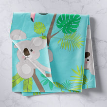 Load image into Gallery viewer, Kids Koala Wall Blanket Cute Animal Pattern Tapestry Palm Leaf Wall Hanging for Boys Girls Children Room Decor Lightweight Cartoon Koala Printed Wall Art Bedding Throw Blanket