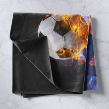 Load image into Gallery viewer, Football Tapestry for Boys Children Men Sports Theme Wall Hanging Decorative Burning Soccer Ball Pattern Wall Blanket Football Player's Gift Wall Art Picnic Sheet