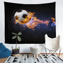 Load image into Gallery viewer, Football Tapestry for Boys Children Men Sports Theme Wall Hanging Decorative Burning Soccer Ball Pattern Wall Blanket Football Player's Gift Wall Art Picnic Sheet