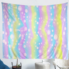 Load image into Gallery viewer, Luxury Girly Bedding Throw Blanket Kids Girls Colorful Stripes Tapestry Blue Yellow Purple Tapestries Wall Hanging Glitter Polka Dot Wall Blanket,Bedding Collection