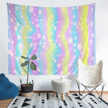 Load image into Gallery viewer, Luxury Girly Bedding Throw Blanket Kids Girls Colorful Stripes Tapestry Blue Yellow Purple Tapestries Wall Hanging Glitter Polka Dot Wall Blanket,Bedding Collection