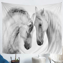 Load image into Gallery viewer, Horse Tapestry Kids Boys Adults Galloping Horse Printed Tapestries Wall Hanging 3D White Horse Bedding Throw Blanket Wild Animal Pattern Wall Blanket,Bedding Collection