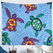 Load image into Gallery viewer, Kids Sea Turtle Wall Blanket Cartoon Reptile Printed Tapestry for Boys Girls Children Ocean Marine Themed Decor Wall Hanging Underwater Animal Pattern Wall Art