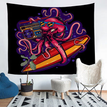 Load image into Gallery viewer, Octopus Bedding Throw Blanket Skateboard Radio Surfing Tapestries Wall Hanging for Kids Boys Teens Extreme Sport Theme Tapestry Hipster Wall Blanket,Bedding Collection