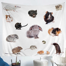 Load image into Gallery viewer, Animal Theme Tapestries Wall Hanging Kids Boys Girls Rabbit Mouse Guinea Pig Bedding Throw Blanket Cute Animal Print Tapestry Luxury Microfiber Wall Blanket,Bedding Collection