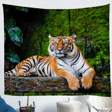 Load image into Gallery viewer, Tiger Tapestry for Children Women Men Adults Wild Animal Theme Wall Hanging Decorative Wildlife Style Wall Blanket Safari Cat Print Wall Art Picnic Sheet