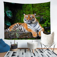 Load image into Gallery viewer, Tiger Tapestry for Children Women Men Adults Wild Animal Theme Wall Hanging Decorative Wildlife Style Wall Blanket Safari Cat Print Wall Art Picnic Sheet