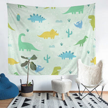 Load image into Gallery viewer, Kids Cartoon Dinosaur Bedding Throw Blanket Child Boys Girls 3D Dinosaur Print Tapestry Cute Animal Pattern Tapestries Wall Hanging Wildlife Wall Blanket,Bedding Collection