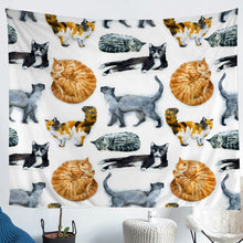 Load image into Gallery viewer, Cat Wall Blanket Cute Kitten Print Wall Hanging Pet Cats Pattern Tapestry For Kids Adults Lovely Animal Theme Wall Art Ultra Soft Room Decor Picnic Sheet