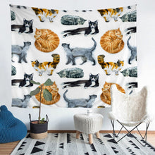 Load image into Gallery viewer, Cat Wall Blanket Cute Kitten Print Wall Hanging Pet Cats Pattern Tapestry For Kids Adults Lovely Animal Theme Wall Art Ultra Soft Room Decor Picnic Sheet